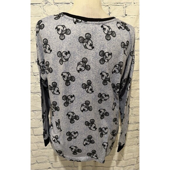 Disney Women’s Mickey Mouse Sleepwear Pajama Top Blue Loungewear Medium - Picture 3 of 6
